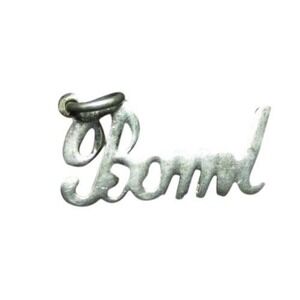 "Boml" Script Sterling Silver Charm Pendant Best of My Love